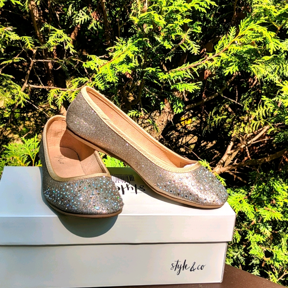 Style & Co Angelynn Rhinestone Flats